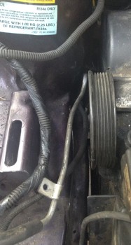 3.4 Pulley1b.jpg (1.2 MiB) Viewed 14954 times It is a tight fit, but it is a fit. The belt will be WAY easier to change than the stock 3100...