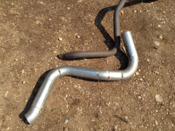 Exhaust Old vs New 2a.jpg (271.54 KiB) Viewed 8442 times Out with the old, and in with the new! Not always a fan of that attitude, but c'mon, how restrictive would the original pipe be?? It can be seen that I redesigned the bend-angles a little, I like how this one clears everything underneath.