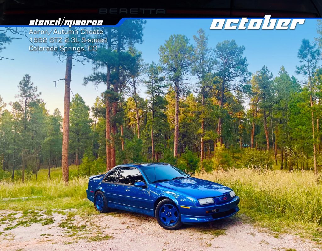 Calendar photo of Aaron and Autumn Choate's 1992 GTZ