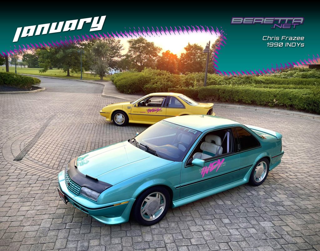 January 2024 Beretta.net Car of the Month - Chris Frazee's 1990 Yellow and Teal Beretta Indys