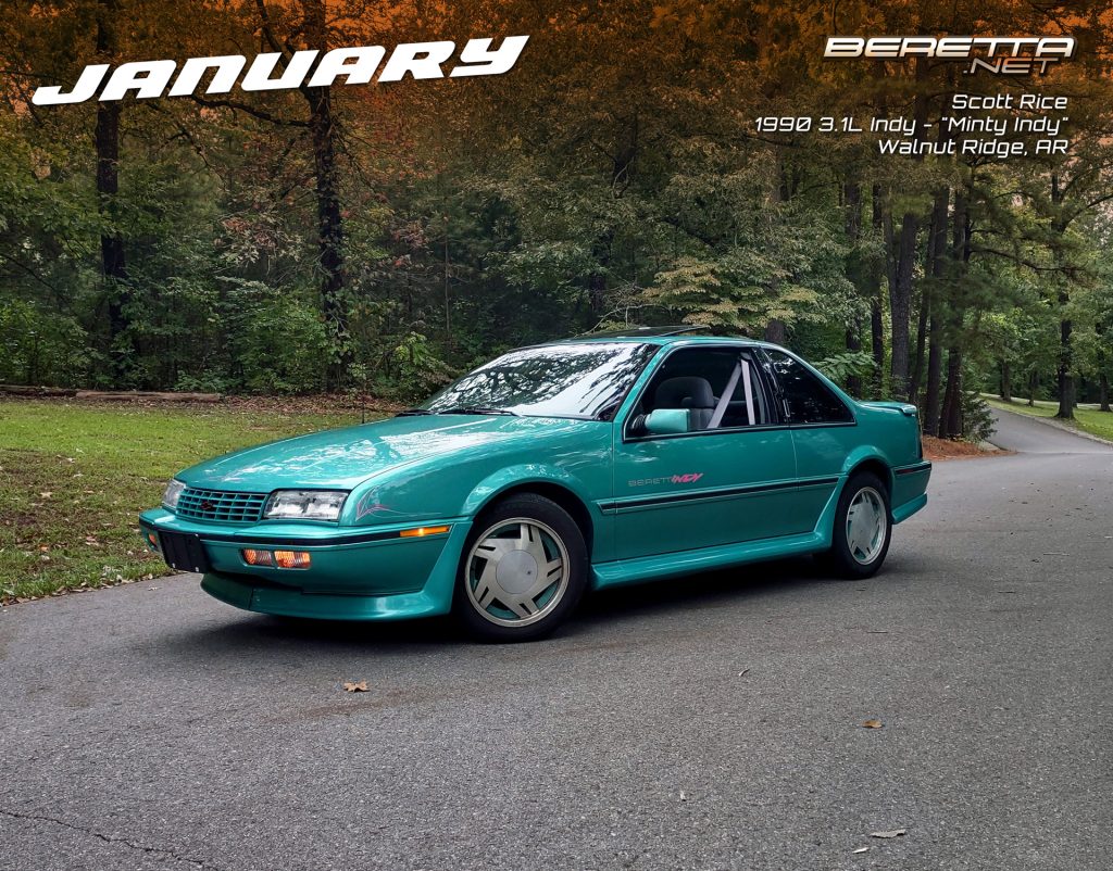 Scott Rice's 1990 3.1L Teal Indy 500 Beretta Pace Car